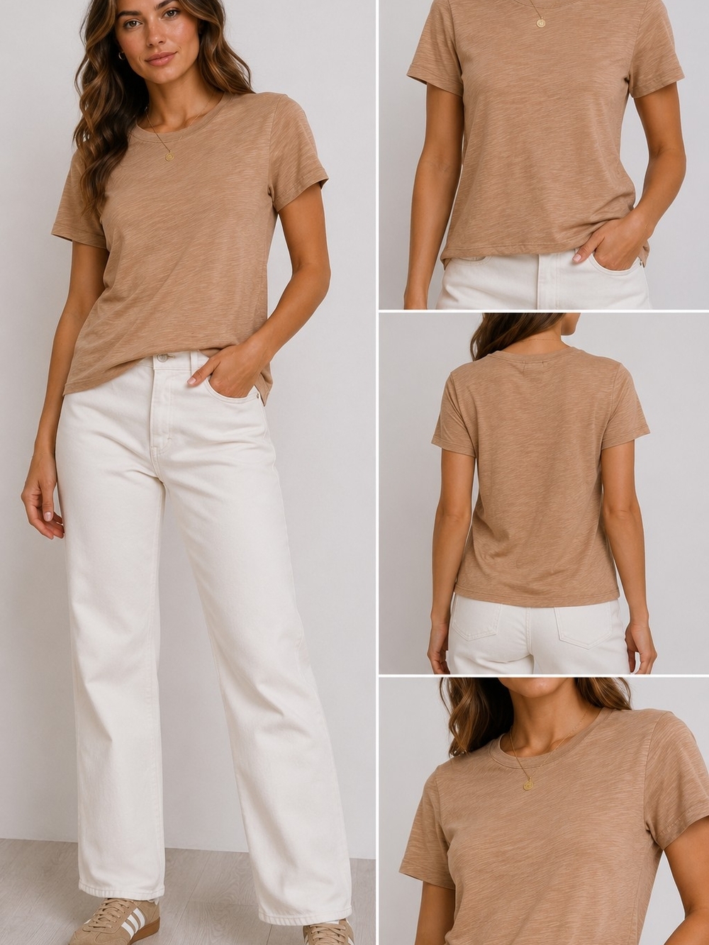 ATM Anthony Thomas Melillo Camel Short-Sleeve Slub Tee